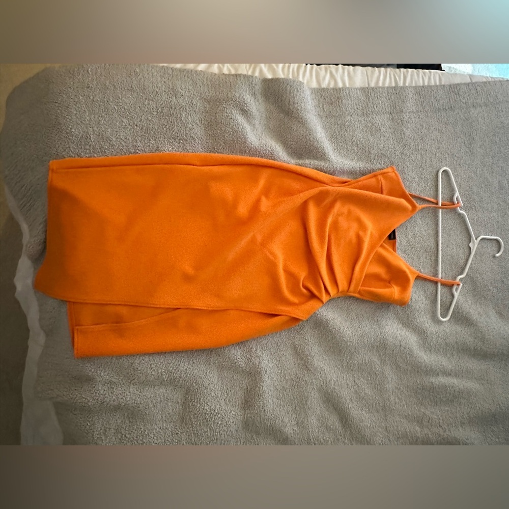 orange cocktail dress!